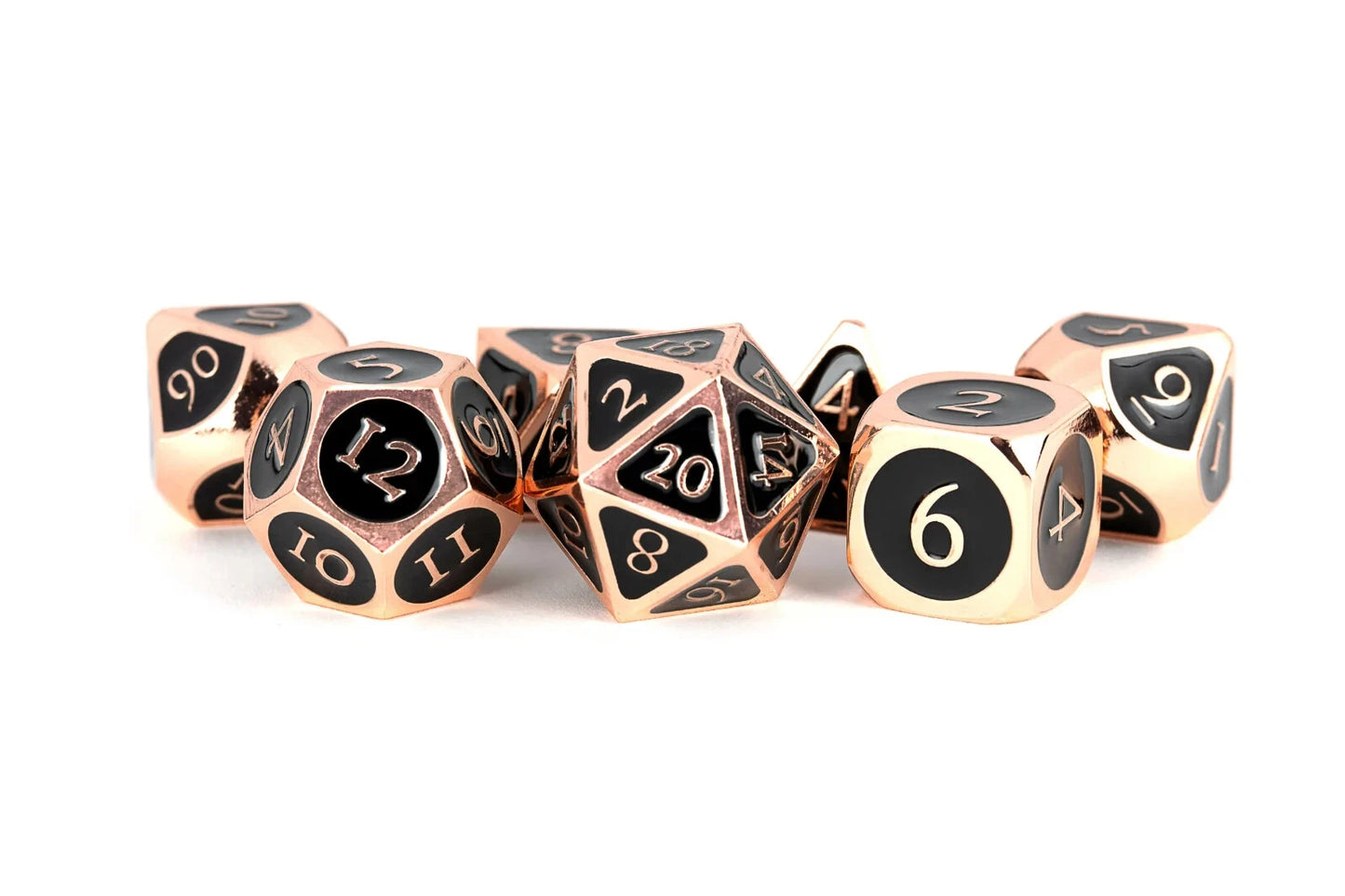 Antique Copper with Black Enamel 16mm Polyhedral Dice Set MDG0018