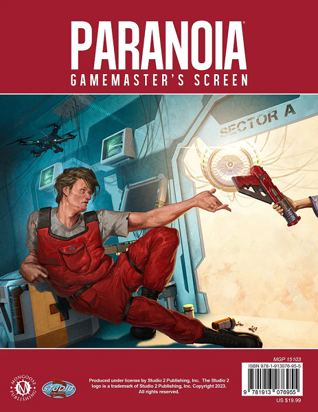 Paranoia RPG Gamemaster's Screen [MGP15103] $19.99 Value