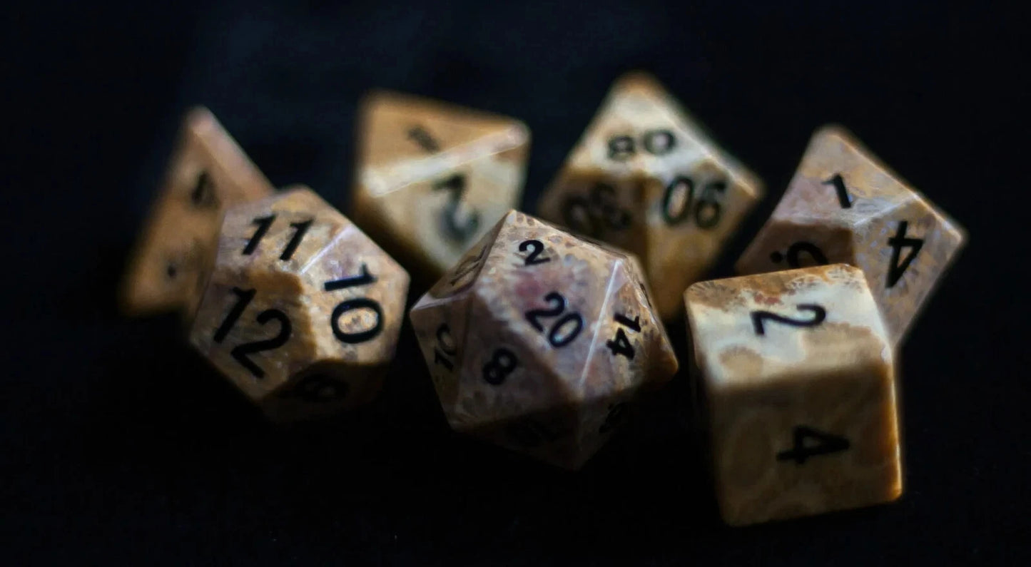 Bronzite: Full-Sized 16mm Polyhedral Dice Set MDG0243