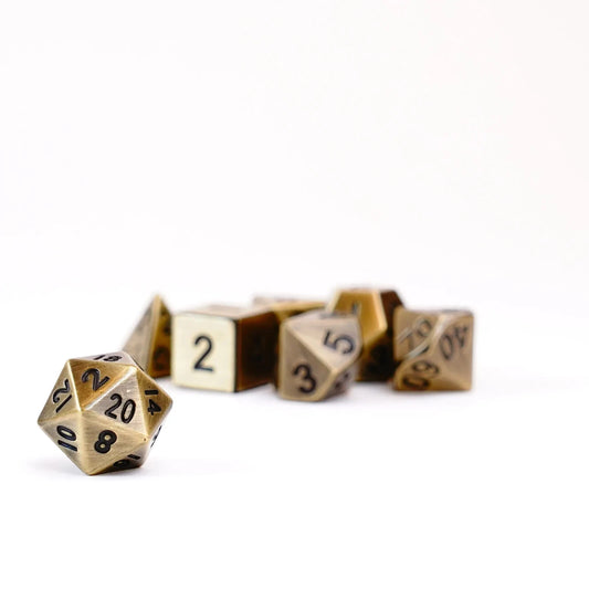 Antique Gold 16mm Polyhedral Dice Set MDG0005