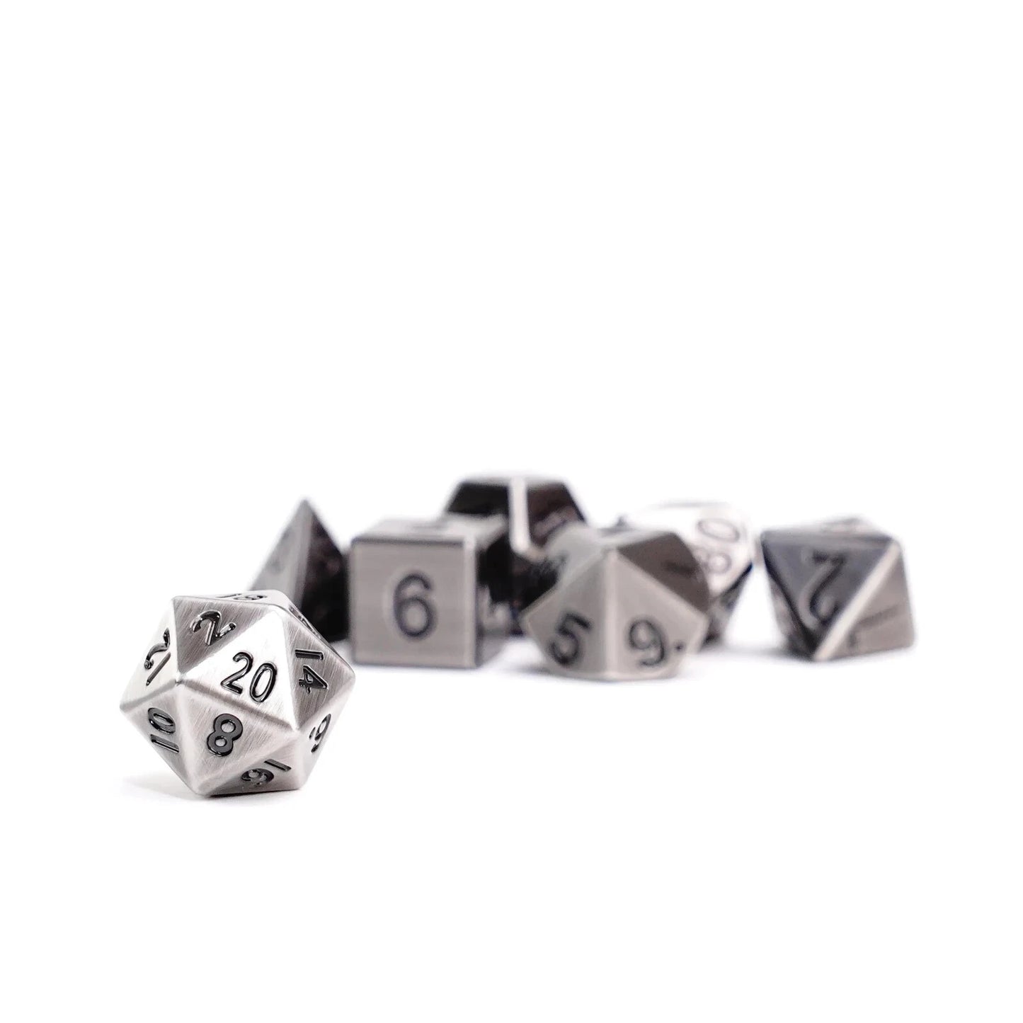 Antique Silver 16mm Polyhedral Dice Set MDG0006