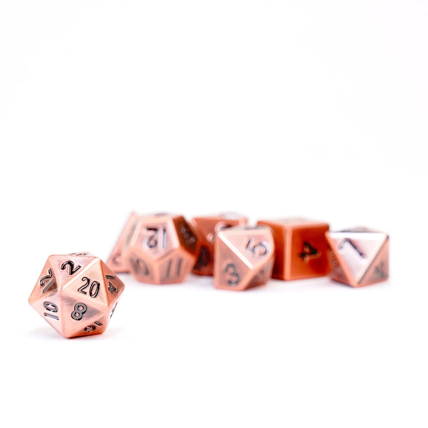 Antique Copper 16mm Polyhedral Dice Set MDG0007