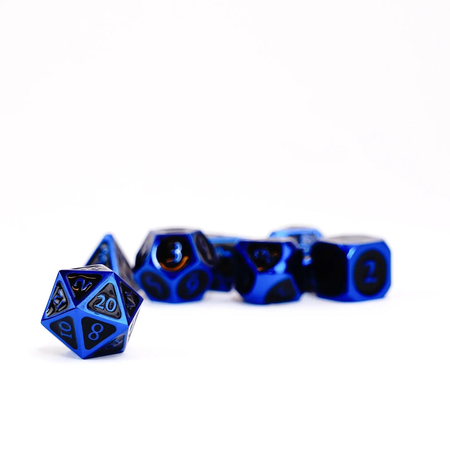 Blue with Black Enamel 16mm Polyhedral Dice Set MDG0019