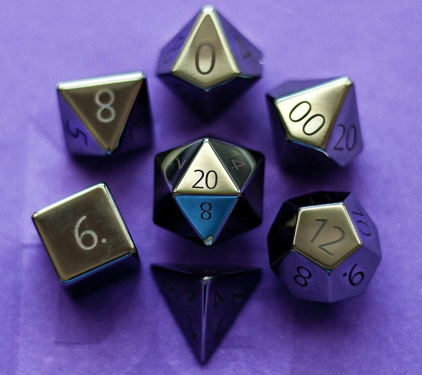 Engraved Hematite: Full-Sized 16mm Polyhedral Dice Set MDG0203