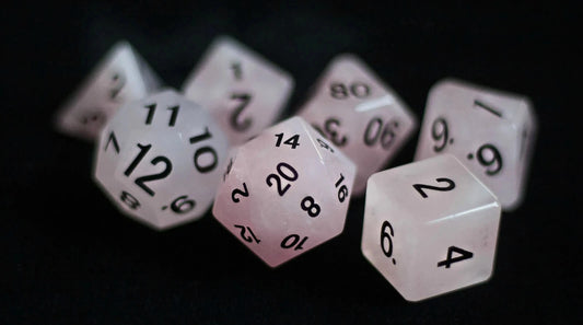 Rose Quartz: Full-Sized 16mm Polyhedral Dice Set MDG0204