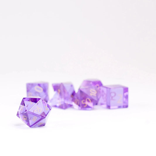 Zircon Glass Birthstone Dice: February- Amethyst MDG0221