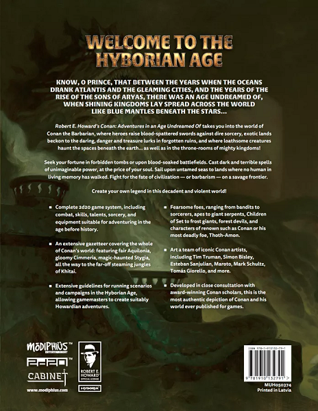 Conan RPG: Adventures in an Age Undreamed Of [MUH050374] $49.99 Value
