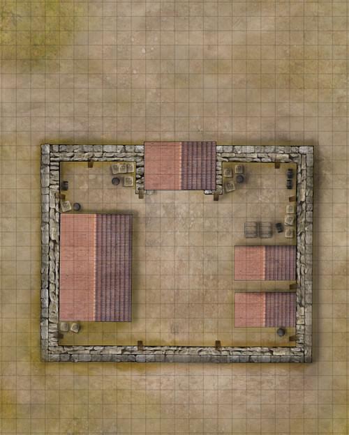 Savage Worlds: Weird Wars - Rome: Frontier Fortress/Village Map [S2P10812]